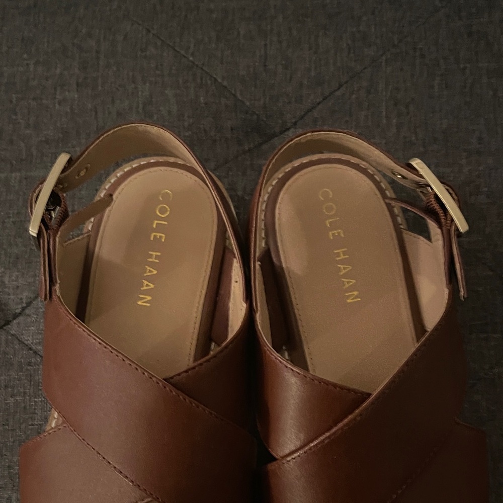 Cole Haan Brown Leather Sandals - Picture 6 of 6